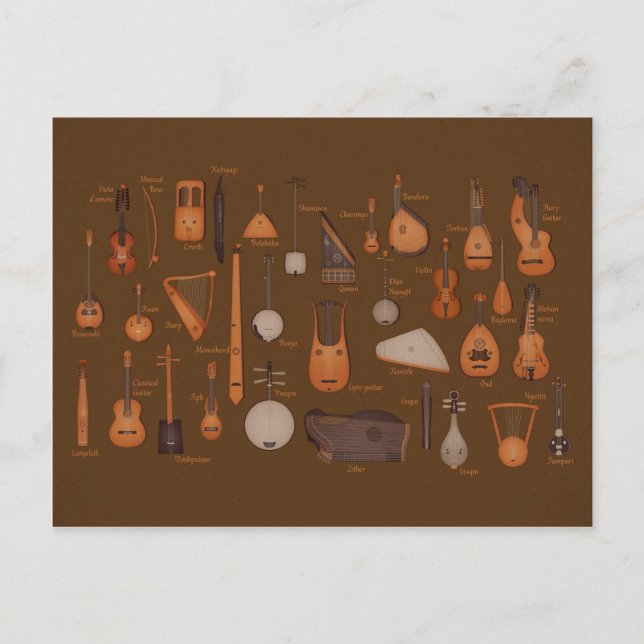String Musical Instruments Postcard (Front)