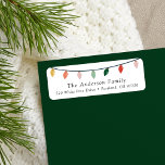 String of Christmas Light Bulbs Return Address<br><div class="desc">Add a festive touch to your envelopes this season with our cute holiday return address labels. The custom return address labels feature a string of Christmas lights at the top in gold, orange, blush pink, green, and red. Personalize the Christmas labels by adding your name and address. Designed to coordinate...</div>