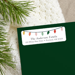 String of Christmas Light Bulbs Return Address