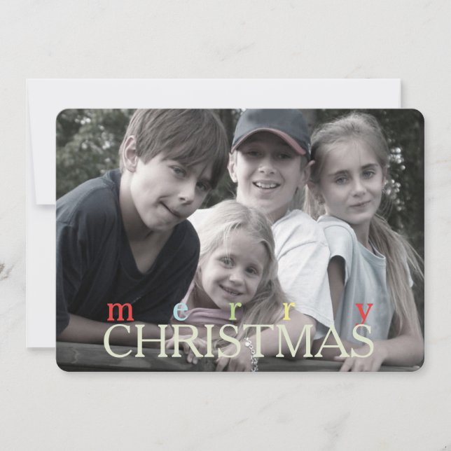 String of Christmas Lights Double Sided Photo Card (Front)