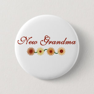 String of Flowers New Grandma 2 Inch Round Button