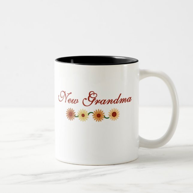 String of Flowers New Grandma Two-Tone Coffee Mug (Right)