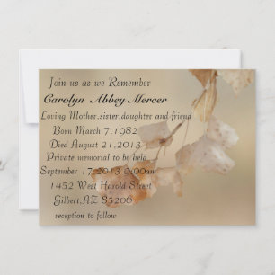String of golden leaves invitation