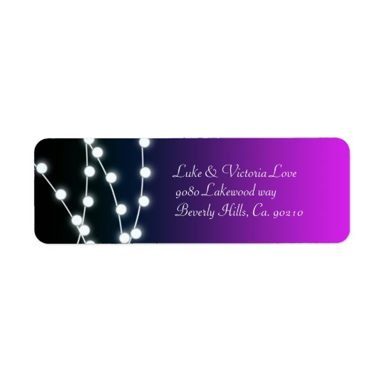 String Of Lights Aglow Borealis Wedding Return Address Label