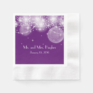String of lights and stars wedding napkin