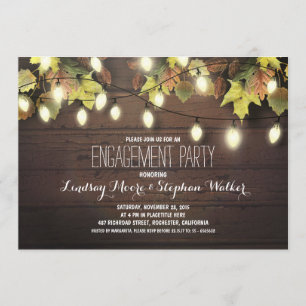 string of lights fall engagement party invitation