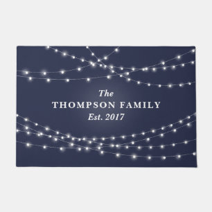 String of Lights Personalized Family Name Doormat