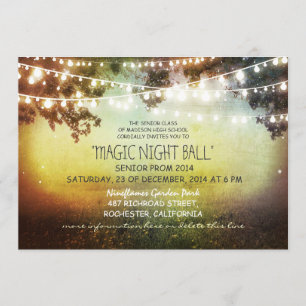 string of lights rustic Prom Invitations