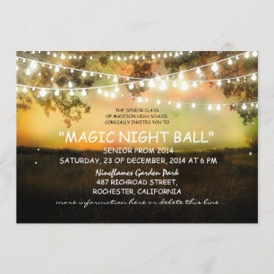 string of lights rustic Prom night Invitation