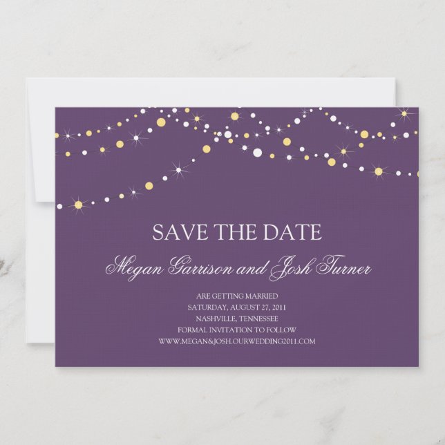 String of Lights Save the Date Invitation (Front)