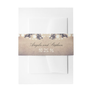String of Lights Tree Branches Invitation Belly Band
