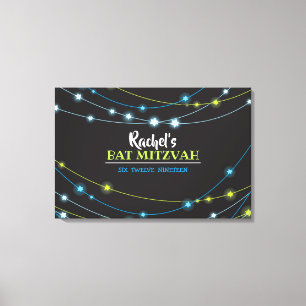STRING OF STARS Bar Bat Mitzvah Sign-In Board Canvas Print