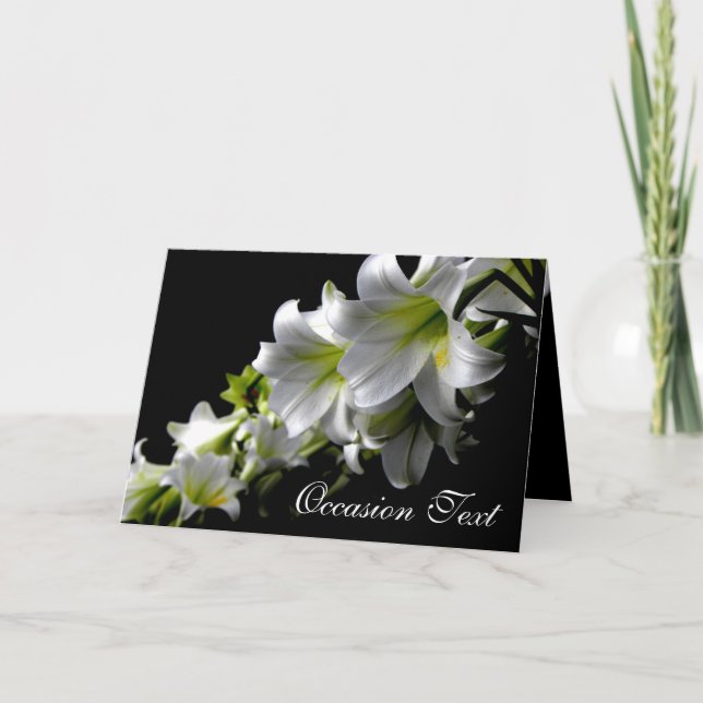 String of White Lily/Your Occasion Greeting Card (Front)