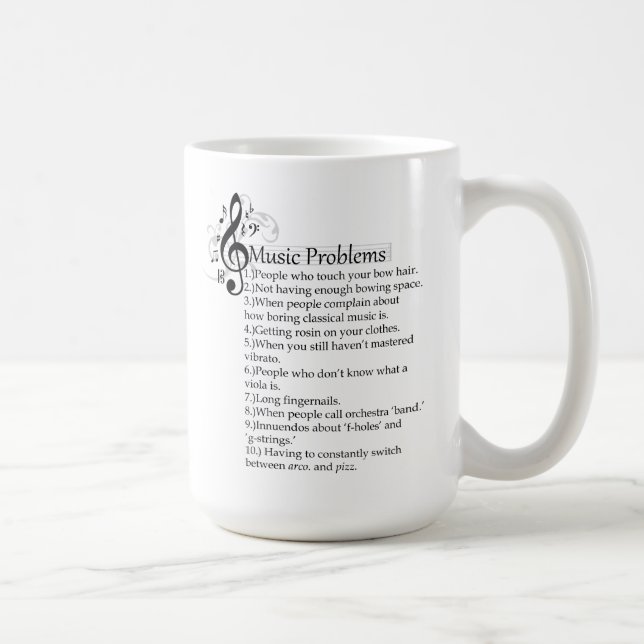 String problems list coffee mug (Right)