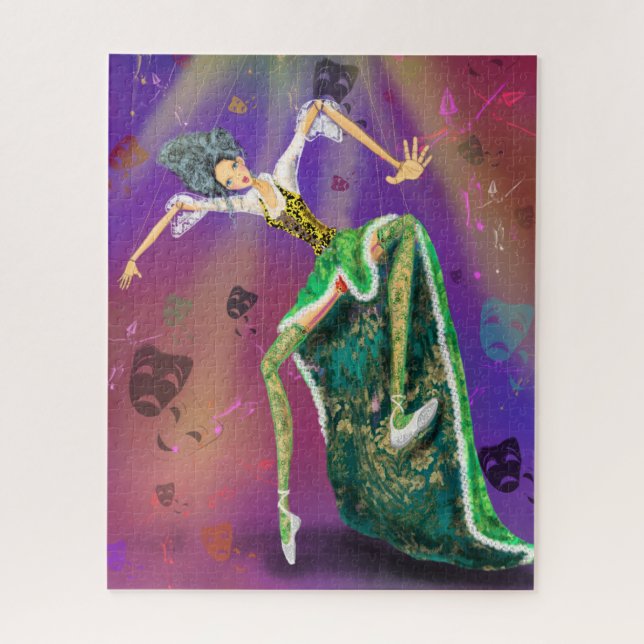 String Puppet Girl Puzzle Hand Puppets Theatre (Vertical)