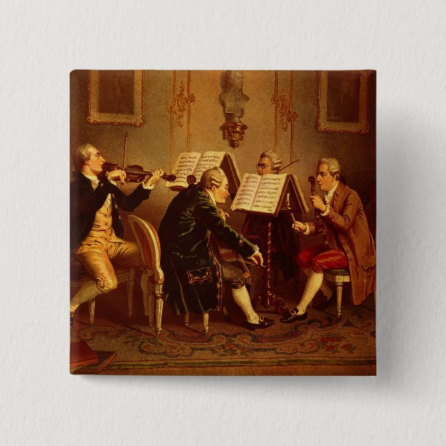 String Quartet 2 Inch Square Button (Front)