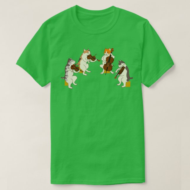 String Quartet Cats Musical Cats T-Shirt (Design Front)