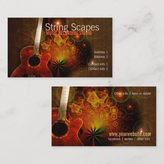 String Scapes Guitar Fractal Business card (Front/Back)