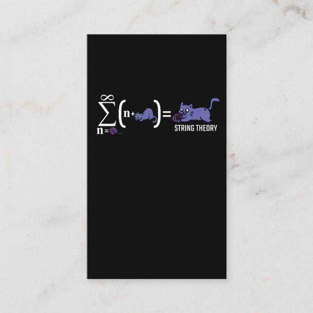 String Theory Kitty Science Physicist Cat lover Business Card (Front)