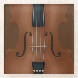 Stringed Instrument Cello Violin Viola Detail Glass Coaster