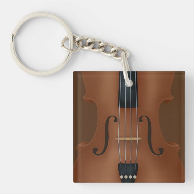 Stringed Instrument Cello Violin Viola Detail Keychain (Front)