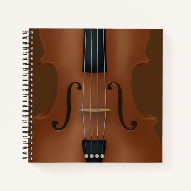 Stringed Instrument Cello Violin Viola Detail Notebook (Front)