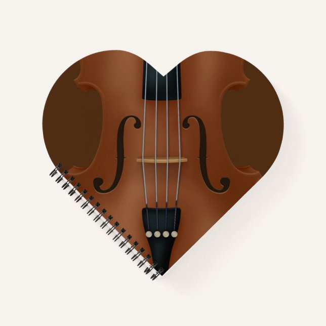Stringed Instrument Cello Violin Viola Heart Notebook (Front)