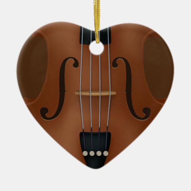 Stringed Musical Instrument Cello Violin Viola Ceramic Ornament (Front)