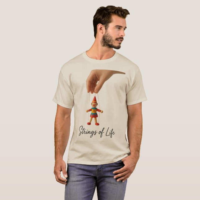 Strings of Life | Puppet Circus Sticker T-Shirt (Front Full)