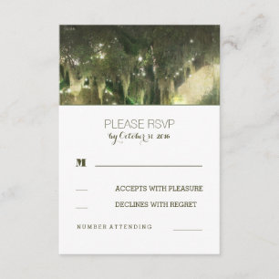 Strings of Lights Tree Rustic Wedding RSVP Cards