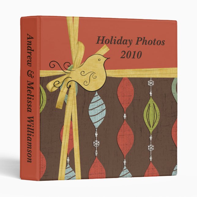 Strings of Ornaments Personalized Photo Binder (Front/Spine)