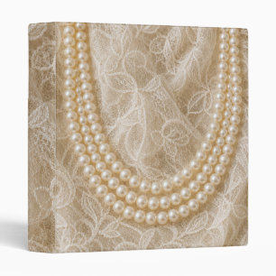 Strings of Pearls on Ivory Lace Binder