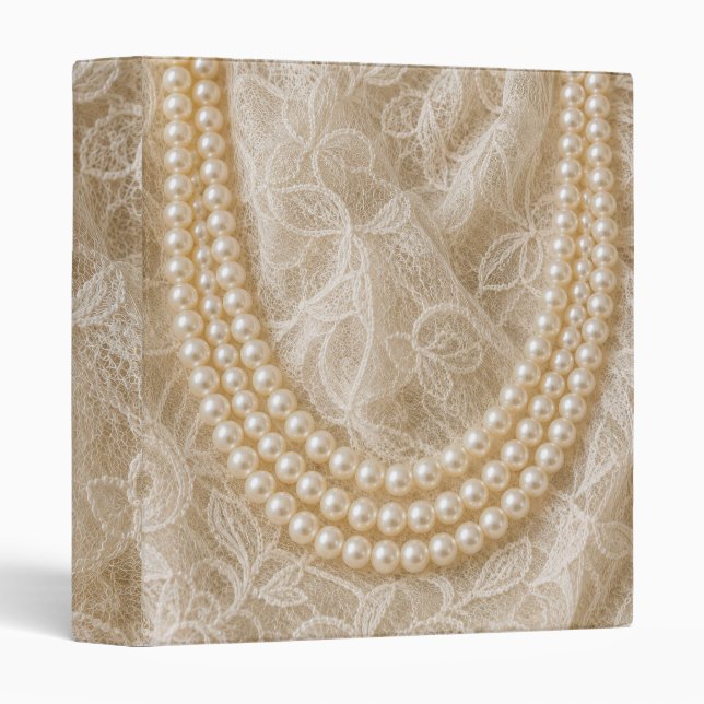 Strings of Pearls on Ivory Lace Binder (Front/Spine)