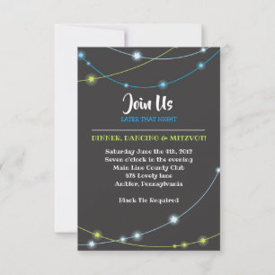 STRINGS OF STAR Bar Bar Mitzvah Reception Card