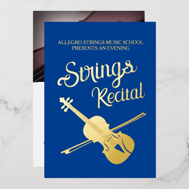 Strings recital violin classical music school blue (Front/Back)