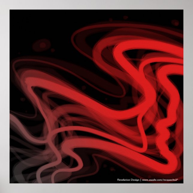 Stringy Red Abstract Poster (Front)