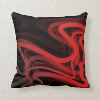 Stringy Red Abstract Throw Pillow