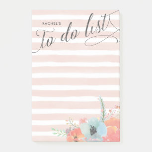 Stripe and Bloom Personalized To-Do List Post-it Notes