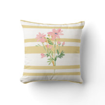 Stripe and Floral Pillow