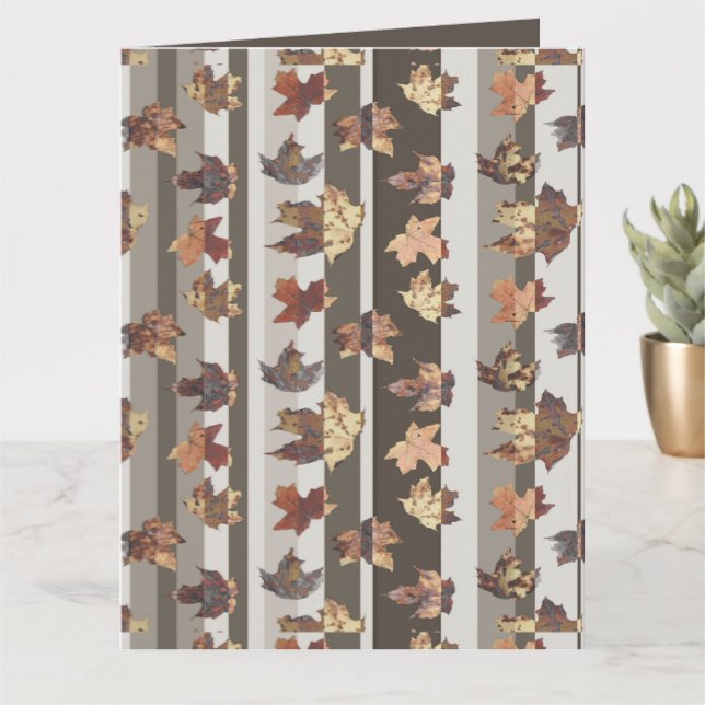Stripe Autumn Colour Leaves Card (Small Plant)