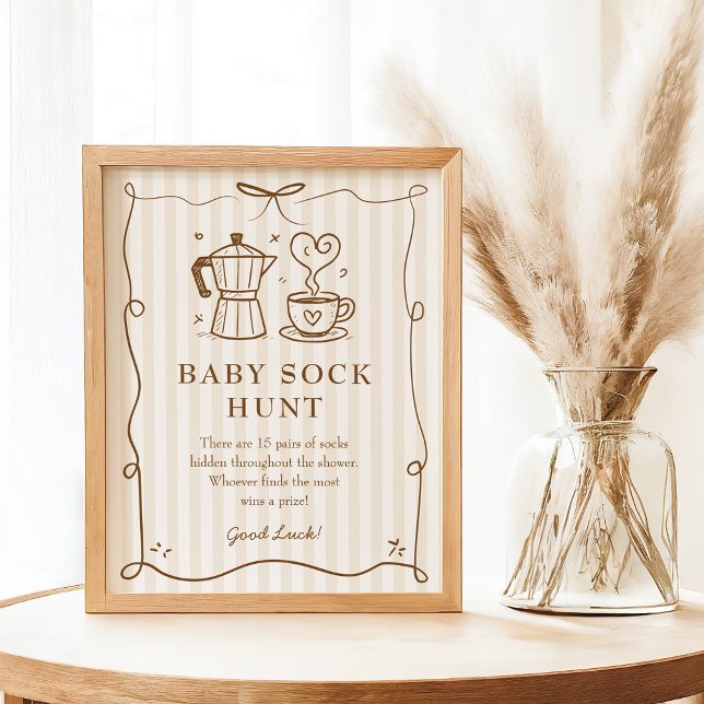 Stripe Baby is Brewing Coffee Baby Sock Hunt Sign (Creator Uploaded)