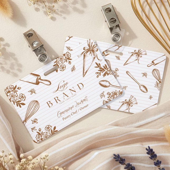 Stripe Baking Utensil Pastry Cake Bakery Shop Logo Badge (Stripe Baking Utensil Pastry Cake Bakery Shop Logo Badge)