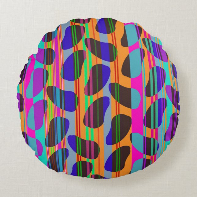 Stripe Beans Round Pillow (Front)