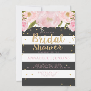 Stripe Bridal Shower Party Invitation