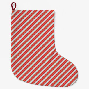 Stripe candy pattern large christmas stocking