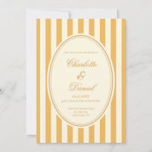 Stripe Custom Mustard Yellow Wedding