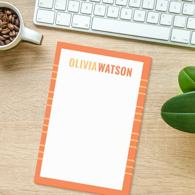 Stripe Custom Teacher Stationery Appreciation Gift Post-it Notes (Stripe Personalized Name Teacher Appreciation Gift Post-it Notes)