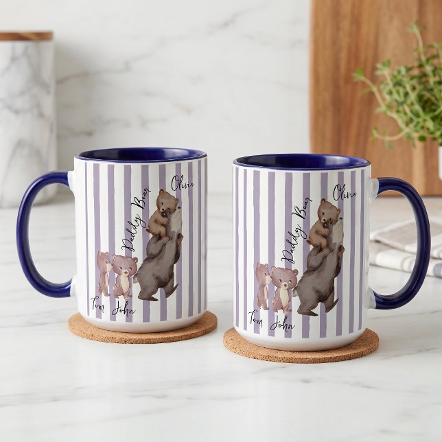 Stripe Daddy Bear Father's Day Gift For Dad Mug (Creator Uploaded)