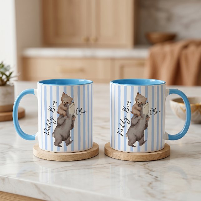 Stripe Daddy Bear Father's Day Gift For Dad Mug (Creator Uploaded)