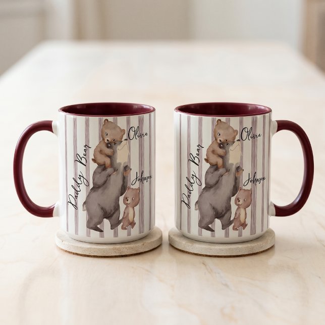 Stripe Daddy Bear Father's Day Gift For Dad Mug (Creator Uploaded)